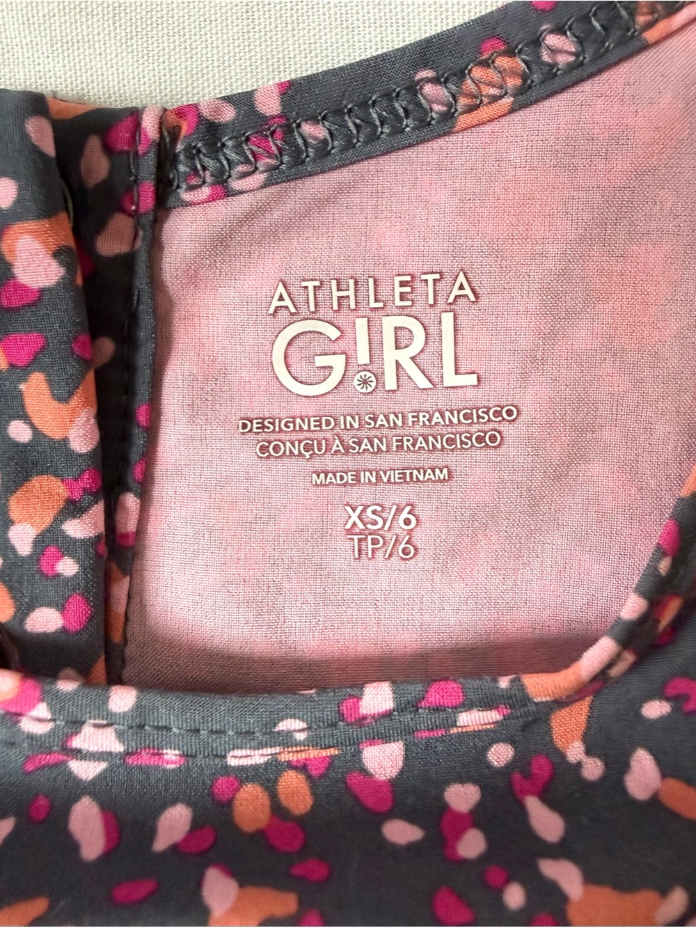 Athleta Girls Play More Romper | Purple Pink Print Size 6 | Active Romper - Picture 8 of 9